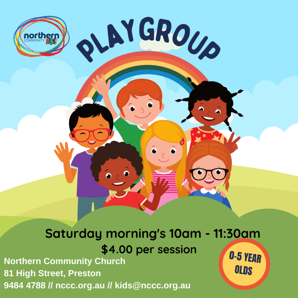 Playgroup Saturday Morning 10 am to 11:30 am