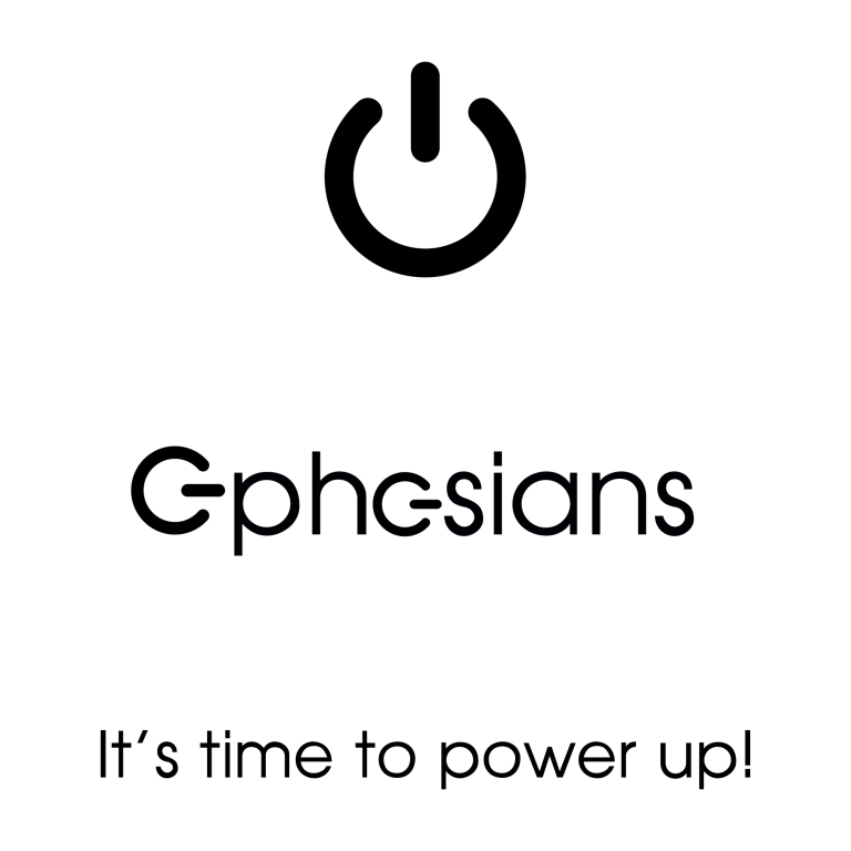 A power symbol with Ephesians 'It's time to power up'